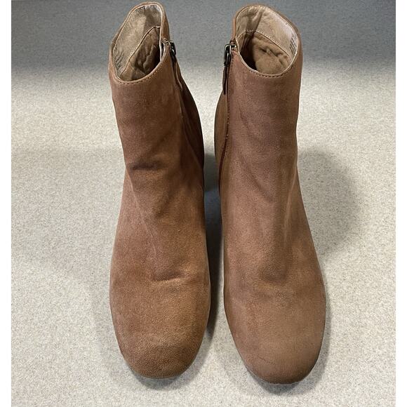 Halogen 'Cori' Round Toe Bootie, Rust Colored Suede, Womens Size 11 Side Zipper - Picture 2 of 11